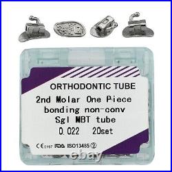 20Sets Dental Orthodontic Buccal Tubes Bond Monoblock MBT Roth 022 1st 2nd Molar