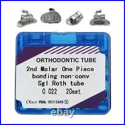20Sets Dental Orthodontic Buccal Tubes Monoblock 1st 2nd Molar Bond MBT Roth 022