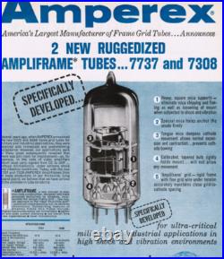 2x SameCode Amperex USA 7308 GoldPin MilitaryEdtn +OEBoxes /NOS GrailAudioTubes