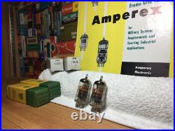 2x SameCode Amperex USA 7308 GoldPin MilitaryEdtn +OEBoxes /NOS GrailAudioTubes