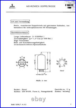 2x VintageNOS SiemensGermany G? 1 GoldPin E188CC 7308 /Top E88CC 6922 CCa Upgrade