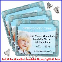 3 Boxes Dental Orthodontic Monoblock Buccal Tubes 022 2nd Molar Roth Tube