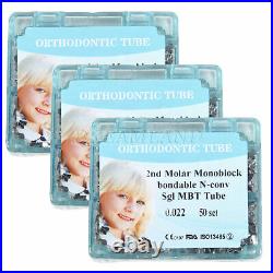 3 PACKS Dental Orthodontic Monoblock Buccal Tubes 022 2nd Molar MBT Tube