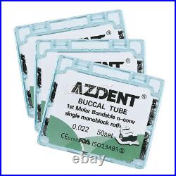 3X AZDENT Dental Monoblock Buccal Tubes 1st Molar Roth 0.022 Bondable Non-Conv