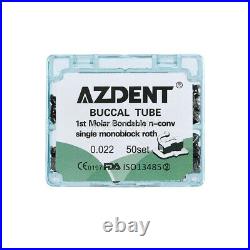 3X AZDENT Dental Monoblock Buccal Tubes 1st Molar Roth 0.022 Bondable Non-Conv