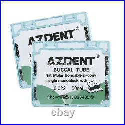 3X AZDENT Dental Monoblock Buccal Tubes 1st Molar Roth 0.022 Bondable Non-Conv