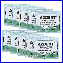 3X AZDENT Dental Monoblock Buccal Tubes 1st Molar Roth 0.022 Bondable Non-Conv