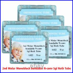 5 PKS Dental Orthodontic Monoblock Buccal Tubes 022 2nd Molar Roth Tube