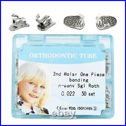 50 Sets Dental Orthodontic Buccal Tube 1st/2nd Molar Roth 022 Monoblock Inblock