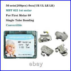 50 Sets Dental Orthodontic Buccal Tube 1st 2nd Molar Tubes Roth MBT 022 Brackets