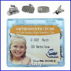 50 Sets Dental Orthodontic Buccal Tubes Monoblock 1st Molar Roth 0.022 Tube USA