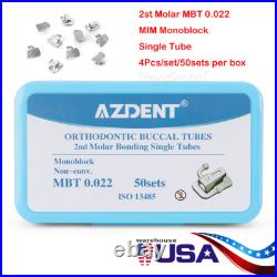 50Set Dental Buccal Tube Orthodontic 2nd Molar MBT 022 Bondable Non-Co Monoblock