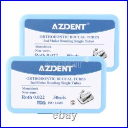 50Set Dental Buccal Tube Orthodontic 2nd Molar MBT 022 Bondable Non-Co Monoblock