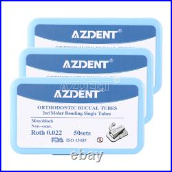 50Set Dental Buccal Tube Orthodontic 2nd Molar MBT 022 Bondable Non-Co Monoblock