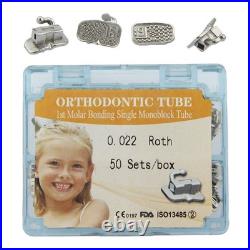 50Sets Dental Buccal Tubes Monoblock Orthodontic 022 Roth MBT 1st 2nd Molar Tube