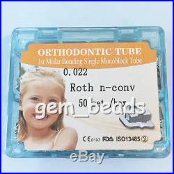 50set Dental Ortho Monoblock Bonding Buccal Tube 1st 2nd Molar MBT Roth 022 FDA