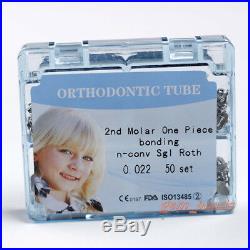 50set Dental Ortho Monoblock Bonding Buccal Tube 1st 2nd Molar MBT Roth 022 FDA