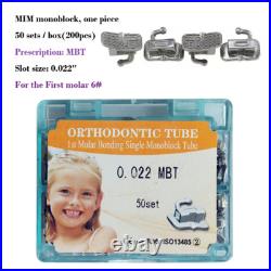 50sets Dental Orthodontic Buccal Tubes Monoblock 1st Molar Tube MBT 022 Bondable