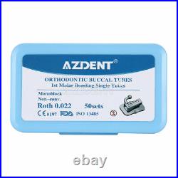 5AZDENT 1st Molar Bondable Monoblock Non-Convert Roth. 022 Buccal Tube 200Pc/Box