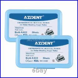 5AZDENT 1st Molar Bondable Monoblock Non-Convert Roth. 022 Buccal Tube 200Pc/Box