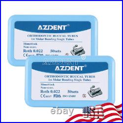 5Box AZDENT Dental Orthodontic Monoblock Buccal Tube 1st Molar Roth 0.022