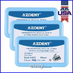 5Box AZDENT Dental Orthodontic Monoblock Buccal Tube 1st Molar Roth 0.022