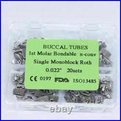 5Boxes Dental Orthodontic Monoblock n-conv Single Buccal Tube Roth 0.022 20sets