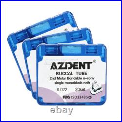 5Pack Dental Ortho Buccal Tube Roth. 022 Monoblock Non-Conv2nd Molar Bondable