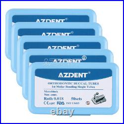 5X AZDENT 1st Molar Bondable Monoblock Non-Convertible Roth 0.018 Buccal Tube