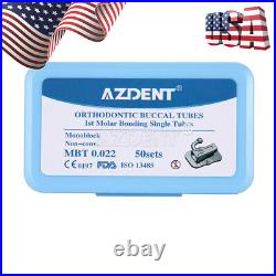 5X AZDENT Dental Buccal Tube 1st Molar MBT. 022 Monoblock Bondable Non-Conv USA