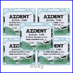 5X AZDENT Dental Buccal Tube Roth 022 1st Molar Bondable Non-Conv Monoblock USA
