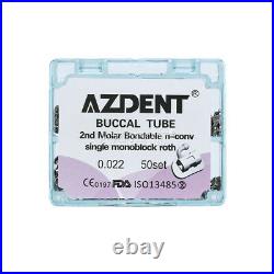 5X AZDENT Dental Monoblock Bondable 2nd Molar Roth 0.022 Buccal Tubes 250sets