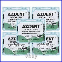 5X AZDENT Dental Monoblock Buccal Tube 1st Molar Roth 0.022 Bondable Non-conv