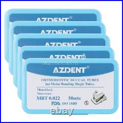 5X AZDENT Dental Monoblock Buccal Tubes 2nd Molar MBT. 022 Bondable Non-Con