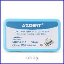 5X Tubos bucales ortodoncia dental Monoblock 2do molar MBT 022 Bondable AZDENT