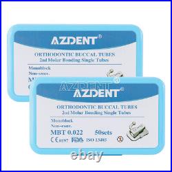 5X Tubos bucales ortodoncia dental Monoblock 2do molar MBT 022 Bondable AZDENT