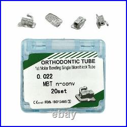 80 Pcs Orthodontic Buccal Tubes 0.022 Roth MBT Monoblock Cast First Second Molar