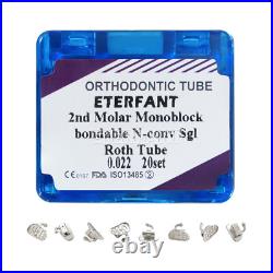 80PCs ETERFANT Dental Ortho Buccal Tubes Roth 022 2nd Molar Monoblock Bondable