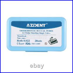80Pcs AZDENT Dental Ortho Monoblock Buccal Tubes 1st Molar Roth 0.022 Non-conv