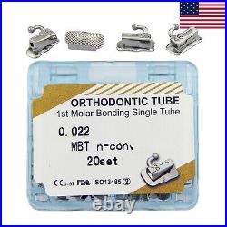 80pc/box Tubos Ortodoncia Buccal Tube 1st 2nd Molar Roth MBT 022 Conv Monoblock