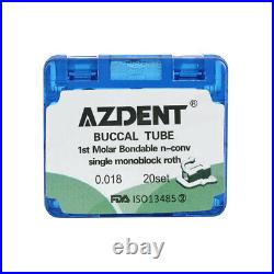 AZ Dental Orthodontic Buccal Tubes Roth/MBT 022/018 Bondable Non-Conv Monoblock