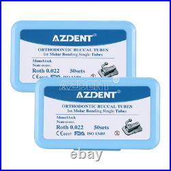 AZDENT 1st Molar Bondable Monoblock Non-Convertible MBT 0.022 /Buccal Tubes