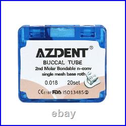 AZDENT Dental Buccal Tube 1st/2nd Molar Bonding Sgl Monoblock Roth MBT 0.018/022