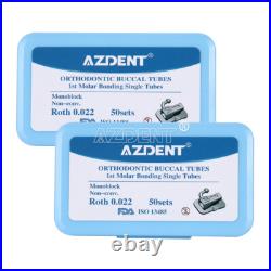 AZDENT Dental Ortho Buccal Tube 1st 2nd Molar Roth/MBT 022 Monoblock/Mesh Base