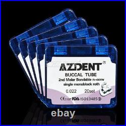 AZDENT Dental Ortho Buccal Tube 2nd Molar Roth 0.022 Monoblock Bondable Non-Conv