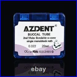 AZDENT Dental Ortho Buccal Tube 2nd Molar Roth 0.022 Monoblock Bondable Non-Conv