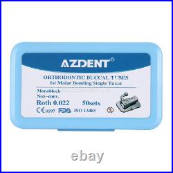 AZDENT Dental Ortho Monoblock Sgl Buccal Tube 1st 2nd Molar MBT/Roth 0.022 0.018