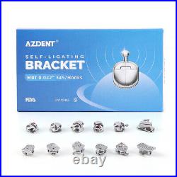 AZDENT Dental Ortho Self-Ligating Brackets Smooth Braces Roth/MBT. 022 Hook 3 4 5