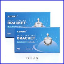 AZDENT Dental Ortho Self-Ligating Brackets Smooth Braces Roth/MBT. 022 Hook 3 4 5