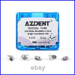 AZDENT Dental Orthodontic 1st/2nd Molar Buccal Tubes Roth/MBT 022/ 018 Bondable